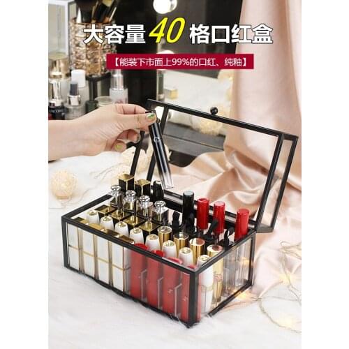 Oversize lipstick box Dust-proof waterproof glass labial glair lipstick lip gloss storage box lipstick shelf acrylic organizer