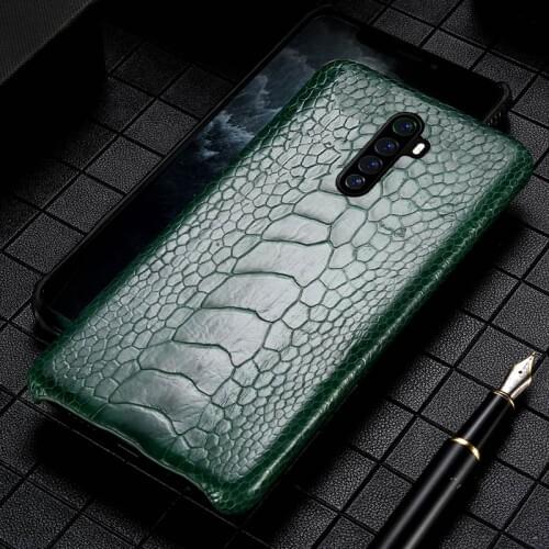 Genuine Ostrich Foot Leather Case for Realme 7 Pro X2 X50 Pro X7 XT 5 6 Pro C3 Cover For OPPO A5 A9 2020 Reno 4 2 Z Find X2 Pro