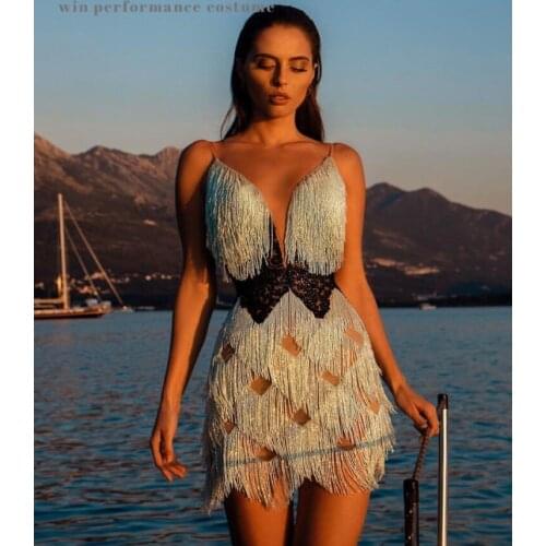 2021 Tassels Cocktail Dresses Spaghetti Straps Casual Beach Vacation Short Prom Dress Party Celebrity Gowns Club Latin Wea