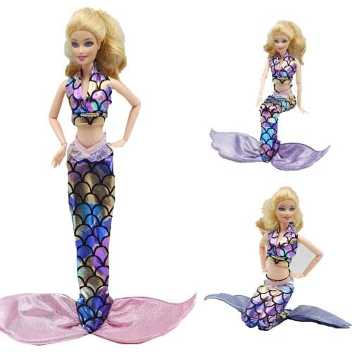 Beautiful Two Set bikini Mermaid Dress Suit for 1/6 Barbies Doll Clothes Good for Your Doll Accessories Toy