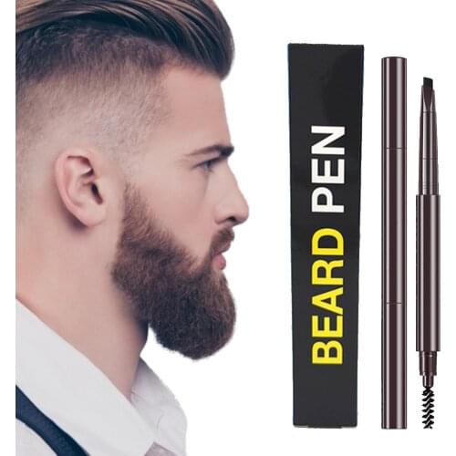 Men Beard Pen Beard Filler Pencil Brush Male Mustache Coloring Repair Shape Effective Enhance Facial Hair Beard Makeup Enhancer
