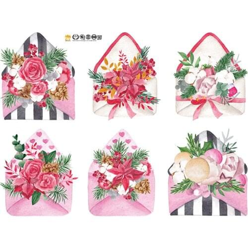 Wall Sticker Painted Flower Envelopes Pattern Diy Bedroom Decoration Living Room Porch Decorative Stickers