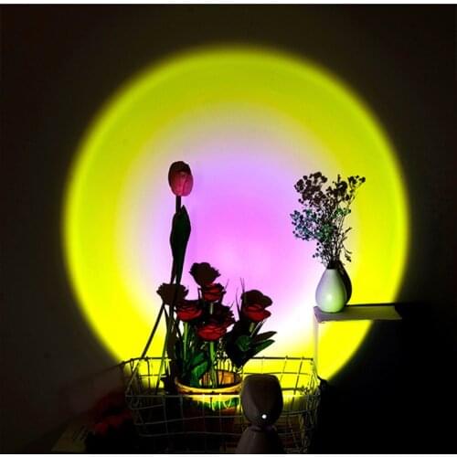 Bedroom Atmosphere Floor Lamp Robot Rainbow Rotatable Led Floor Light USB Charged Sunsets Projection Living Room Stand Light