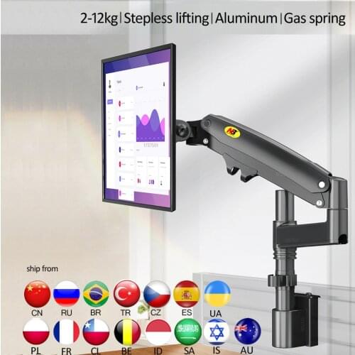 NB M60 22"-35" Monitor Holder Arm on partition Gas Spring Full Motion LCD TV Mount 2-12kg ergonomica dual arm clamp bracket