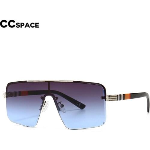 46587 Oversized One Lens Half Frame Goggle Sunglasses Men Women Fashion Shades UV400 Vintage Glasses