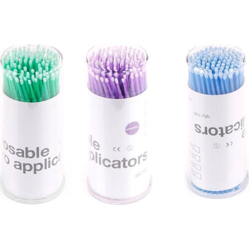 100pcs/lot Microbrushes Disposable Makeup Brushes Individual Lash Removing Tools Swab Micro Brushes Eyelash Extension Tools