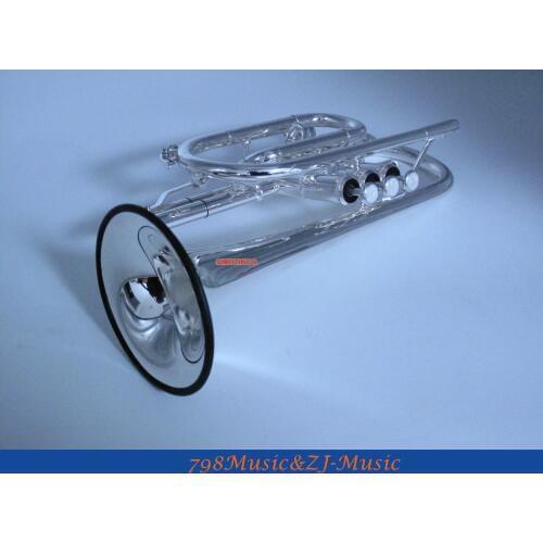 Professional Silver Plated Cornet horn B-flat Double triggers Trumpet With Case FREE LORICO RING MUTE