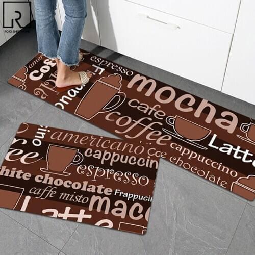 PVC Oil Proof Long Kitchen Mat Cartoon Print Modern Rug Entrance Doormat Balcony Floor Carpet Area Rug Living Bedroom Prayer Pad