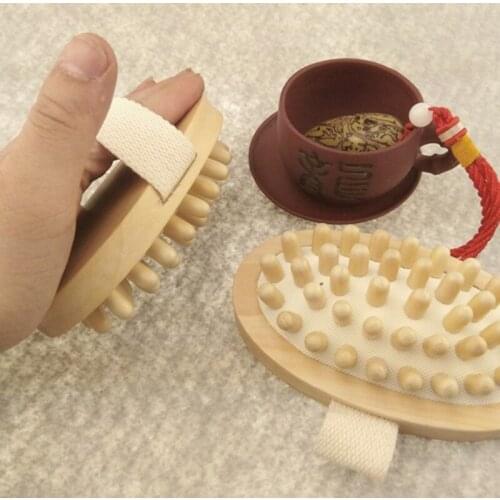 K0AE Hand-Held Wooden Body Brush Massager Cellulite Reduction Relieve Tense Muscles