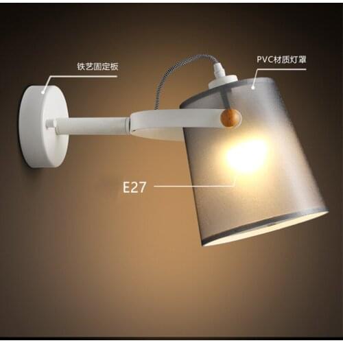 Contemporary contracted wall lamp Creative personality iron Energy Saving LED Lamp bedside toilet bedroom wall lamps