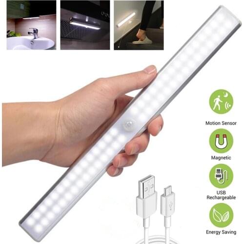 9- 50cm USB Rechargeable LED Night Light Motion Sensor Wireless Night Lamp For Kitchen Stairs Cabinet Wardrobe Bedroom Lamp