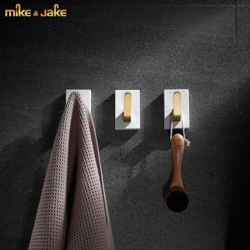 Free nail marble clothes hook wall hanging hooks bathroom clothes hook single hooks clothes hook creativity robe hook