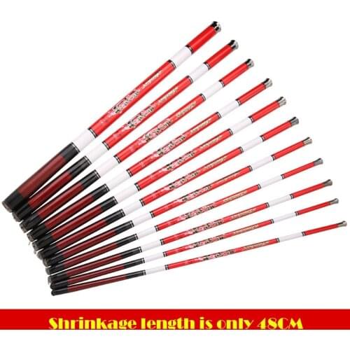 1.5M-5.5M Carbon Fiber Fishing Rod Without Guide Ring Fishing On The Lake River Fishing Rod Shortened 48CM Fishing Tool