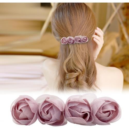 Korean Hairpin Top Fashion Clip Simple Headpiece Fabric Flower Ladies Clip Hair Jewelry for Women Bridal Hair Accessories