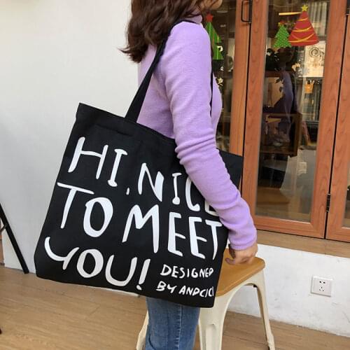 Lady Totes Shoulder Bag Big Capacity Cotton Shopping Women Eco Reusable Shopper Bags Canvas messenger Bag purses and handbags