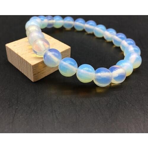 Vintage Natural Cats Eye Stone Balls Bracelet & Bangle Brief Opal Beads 6/8/10/12mm Wristband Hand Chain For Women