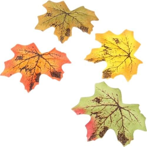 100Pcs Silk Artifical Maple Leaves Autumn Fall Leaf for Wedding Party Craft Art take photo Scrapbooking Home Decoration 4 colors