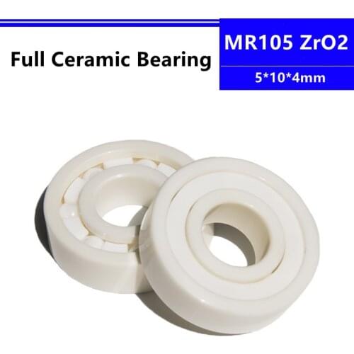 4pcs/10pcs MR105 5*10*4mm Zirconia Full ZrO2 Ceramic Deep Groove Ball Bearing Precision Nonmagnetic 5x10x4mm