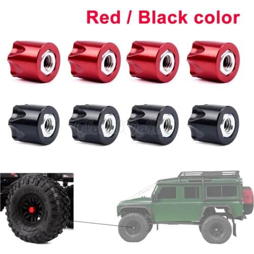 4pcs/lot Aluminium RC Car Wheel Rim Center Cap M4 Nut for 1/10 RC Crawler TRX4 Axial SCX10 90046 D90 Tamiya MST For RC Car