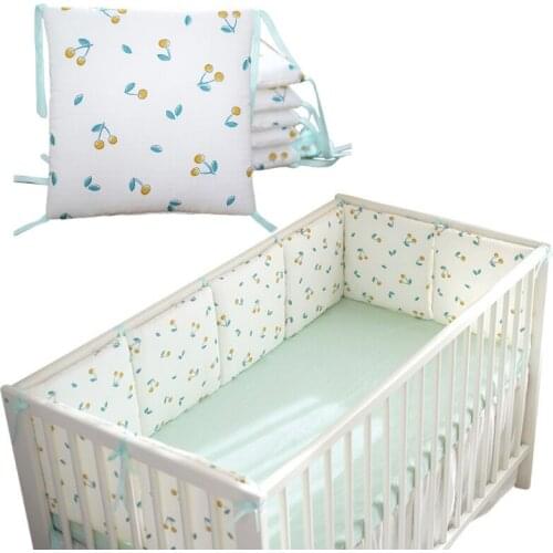6 Pcs Baby Soft Cotton Crib Bumper Newborn Bed Cot Protector Pillows Infant Cushion Mat Nursery Bedding Room Decor Drop Shipping
