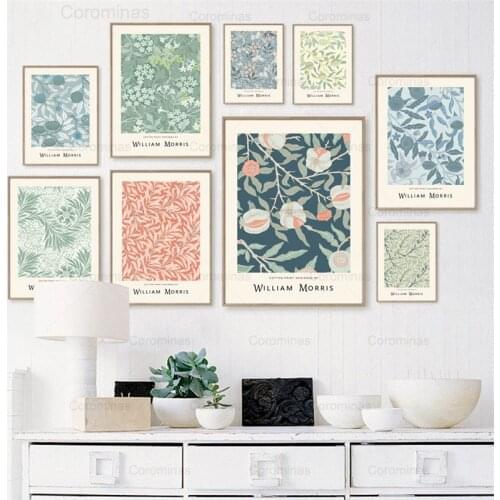 William Morris Abstract Wall Art Poster Colorful Flower Leaf Modular Prints Canvas Painting Wall Pictures for Living Room Decor