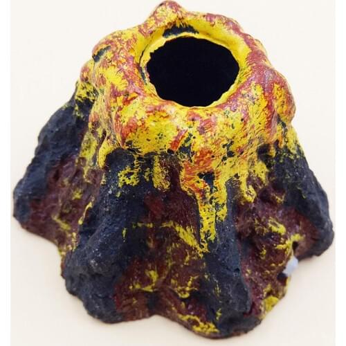 Aquarium Ornament Simulation Volcano Shape Resin Ornament Air Bubble Stone Fish Tank Oxygen Pump Fish Tank Toy