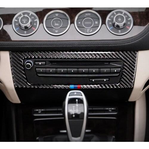 Car styling For BMW Z4 Carbon Fiber car Sticker Air conditioning CD Control Panel cover For E89 2009-2015 interior accessories