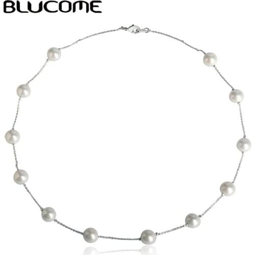 Blucome Simple Style OL White Simulated Pearls Necklace Choker Jewelry Women Girl Wedding Banquet Party Decoration Best Gifts
