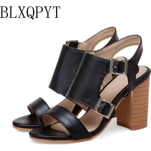 BLXQPYT Real Sandalias Mujer Big Size 32-50 Shoes Women Sandals High Heels Sapato Feminino Summer Style Chaussure Femme T8613
