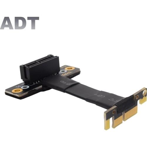 Dual 90Degree Right Angle PCIe 3.0 x1 to x1 Extension Cable R11SL-TL 8G/bps High Speed PCI Express 1x Riser Card Ribbon Extender