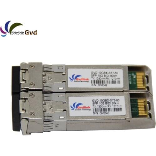 A Pair SFP-10G-BX80D-I and SFP-10G-BX80U-I Compatible 10G BiDi SFP+ 80km Transceiver Module