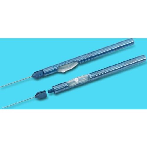 Ophthalmic Microscopy Instruments Titanium Alloy Ophthalmic Flute Needle Straight Flushing Type With Silicone Tube 20G23G