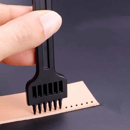 DIY Leather Tools Alloy Steel Row Punching Leather round Punching Diamond Chisel Punching Hand Sewing Threading Punching