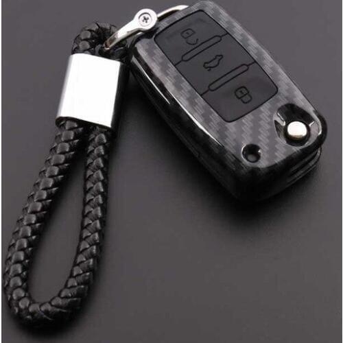 Carbon Silicone Key Case cover for VW Volkswagen polo passat b5 golf 4 5 6 jetta mk6 tiguan Gol CrossFox Plus Eos Scirocco