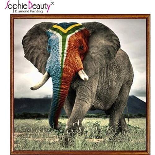 Sophie Beauty New 5D Diy Diamond Painting Cross Stitch Square Mosaic Elephant Needlework Arts Sets Embroidery Handcraft Kit