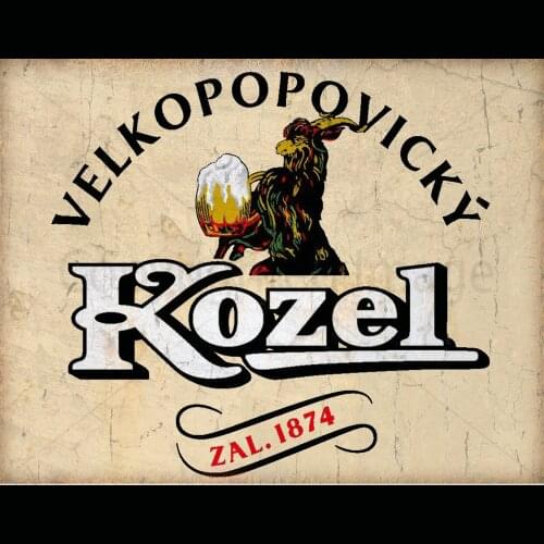 Kozel Beer Czech Republic VINTAGE METAL TIN SIGN POSTER WALL PLAQUE