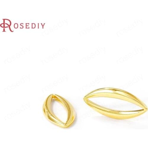 40587)6PCS 18x9MM 24K Gold Color Brass Horse Eyes Charms Pendants Jewelry Making Supplies Diy Findings Accessories