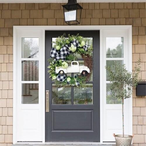 Summer Farmhouse Truck Wreath Latest Way to Welcome Summer Front Door Decor Round Door Hanging Sign ASD88