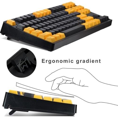 Gaming Keyboard with Cherry MX Silent Red Switches 87 Keys Tenkeyless Anti-Ghosting Mechanical Keyboard for Office and Gamer