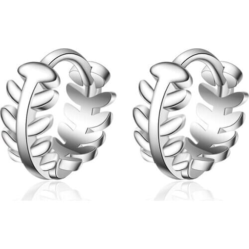 Trendy Lady Silver 925 Earrings For Women Jewelry Charm Gold Hoop Earrings Girls Accessories Fashion Bone Design Female Biou