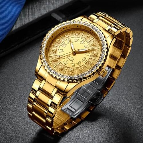 NIBOSI Mens Gold Watch