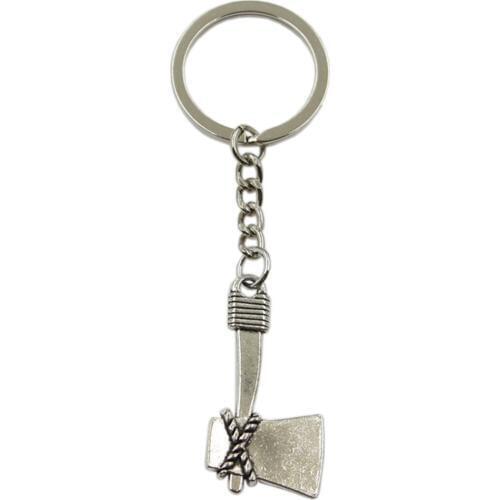 New Fashion Men High Quality Car Keychain DIY Metal Holder Chain Silver Color Axe Ax Pendant For Gift