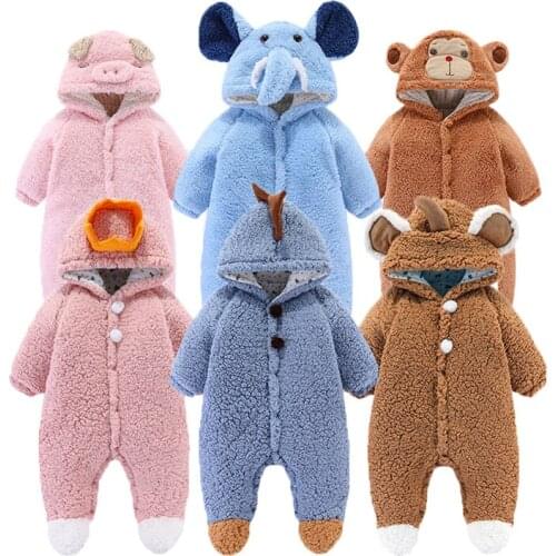 0-18M Newborn Baby Clothes Cute Dinosaur Jumpsuit for newborns 2020 Winter Spring Toddler Romper Cotton Thicken Infant Baby Set