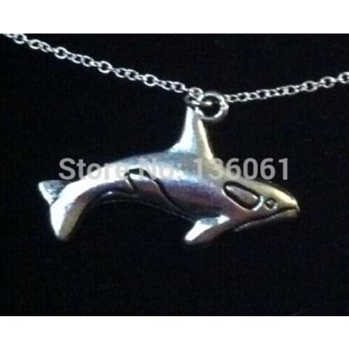 Ocean KILLER WHALE Statement Necklace Pendants Vintage Silver Charms Chain Choker Necklace For Women Jewelry Accessories Gifts