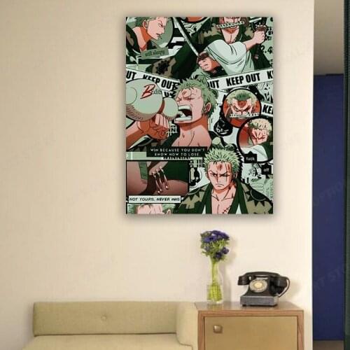 One Pieces Zoro Japanese Manga Anime Painting Picture Luffy wall art posters canvas painting