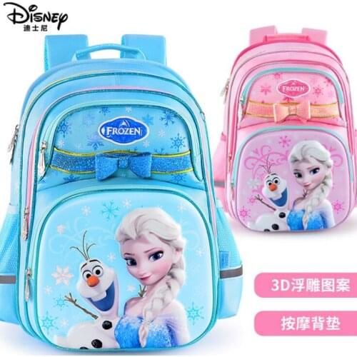 Original Disney Frozen 37-38cm Sofia Elsa olaf Backpack Shcool Bag Kids Children Schoolbag Knapsack Baby Bags Girl Gift