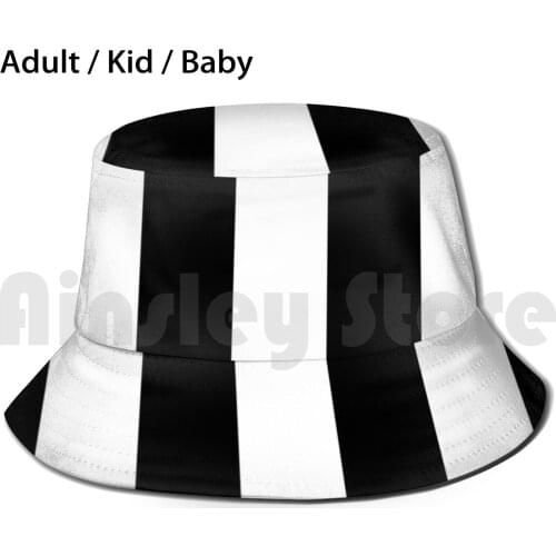 Collingwood Magpies Colours Bucket Hat Adult kid baby Beach Sun Hats Collingwood Magpies Black White Stripes