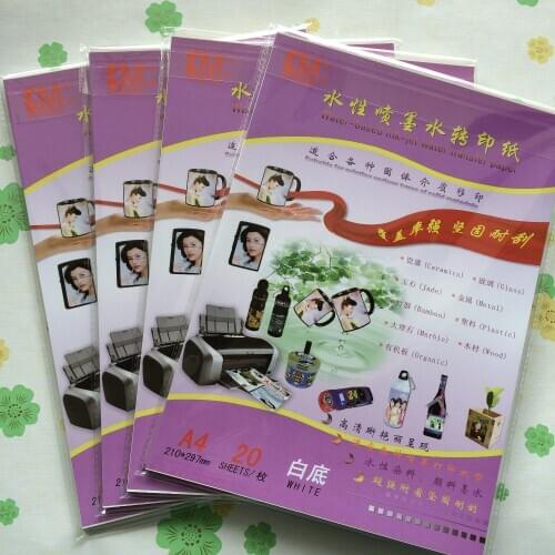 Water Transfer A4 size (40 sheets/lot) inkjet white water transfer decal paper waterslide decal paper