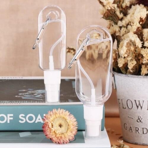 30ml/50ml Mini Plastic Refillable Empty Mist Sprayer Bottle with Keychain Clip Reusable Portable Lotion Cosmetic Container