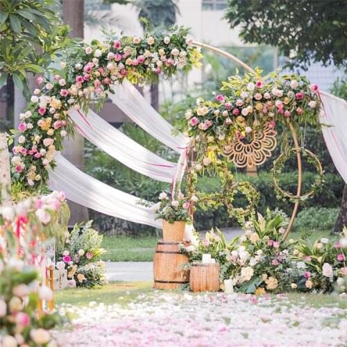 White gold U/heart /round ring shape Metal Iron Arch Wedding Backdrop stand party Decor artificial Flower balloon Stand shelf